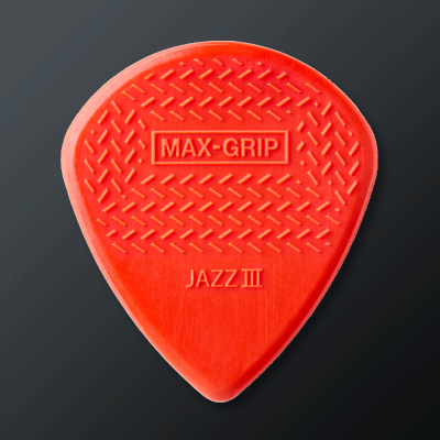 Dunlop Max-Grip kategoriakuva. Kuvassa Dunlop Max-Grip Jazz III -plektra.