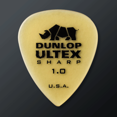 Dunlop Ultex kategoriakuva. Kuvassa Dunlop Ultex Sharp-plektra.