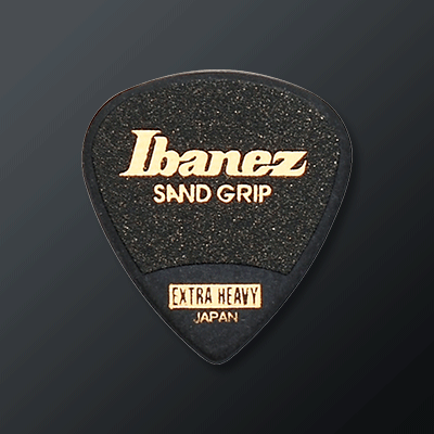 Ibanez Plektrat kategoriakuva. Kuvassa Ibanez Sandgrip Extra Heavy -plektra.