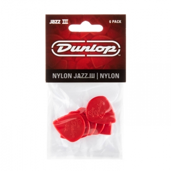 Dunlop Jazz III Nylon -plektra, 6kpl.
