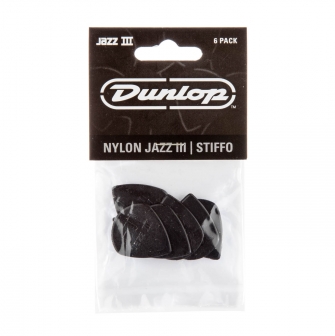 Dunlop Jazz III Stiffo -plektra, 6kpl.