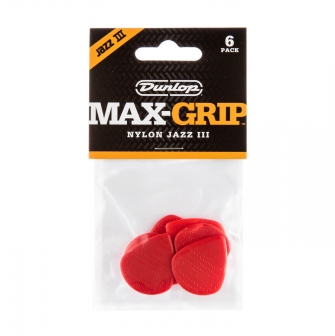Dunlop Max-Grip Jazz III Nylon -plektrat, 6kpl.