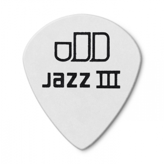 Dunlop Tortex Jazz III White 0.73mm plektra takaa.