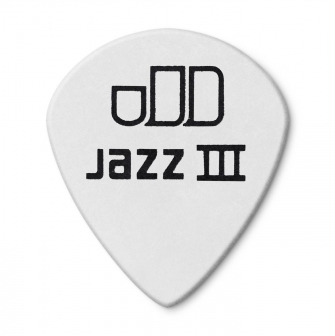 Dunlop Tortex Jazz III White 1.00mm plektra takaa.