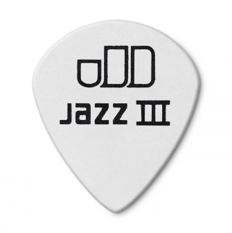 Dunlop Tortex Jazz III White 1.00mm plektra takaa.