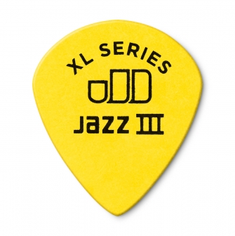 Dunlop Tortex Jazz III XL 0,73 -plektra takaa.