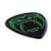 Dunlop 1.14mm Hetfield Black Fang plektra kulmasta kuvattuna.