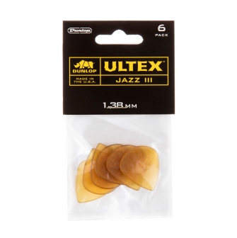 Dunlop Ultex Jazz III -plektrat 1.38mm, 6kpl.