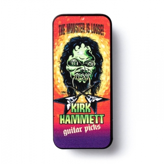 Dunlop Kirk Hammett soittolehdet tinalaatikossa