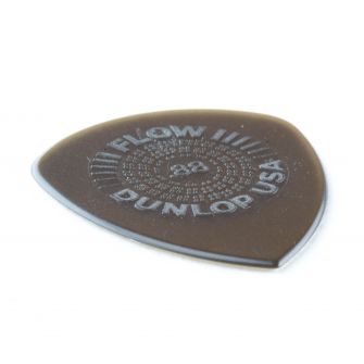 Dunlop Flow Standard 0.88mm -plektra kulmasta kuvattuna.