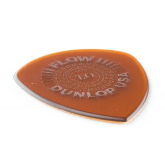 Dunlop Flow Standard 1.00mm -plektra kulmasta kuvattuna.