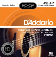 D Addario EXP10 päällystetty akustisen teräskielisarja 010-0