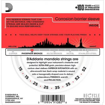 D'Addario EJ76 Mandolan kielet 15-52.