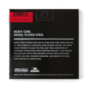 Dunlop Heavy Core 10-60 kielipaketti takaa.