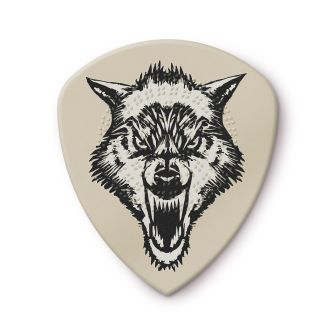 Dunlop 0,88 mm Hetfield White Fang -plektra takaa.