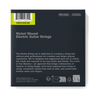 Dunlop Nickel Wound 10,5-48 -sähkökitaran kielipaketti takaa.