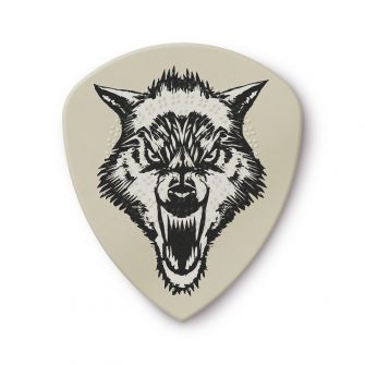 Dunlop 0,73mm Hetfield White Fang -plektra takaa.