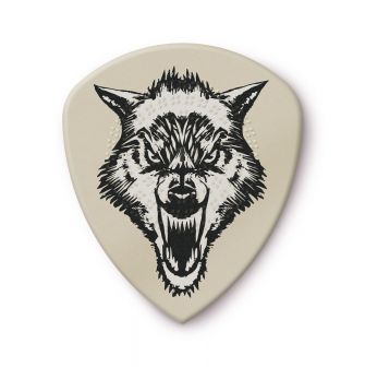 James Hetfield White Fang plektra 1.14mm takaa kuvattuna.