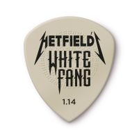 James Hetfield White Fang plektra 1.14mm edestä kuvattuna.