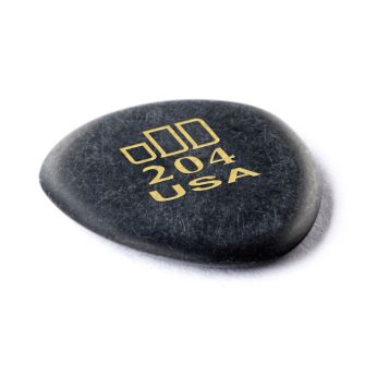 Dunlop Jazztone Round Tip 204 -plektra kulmasta.