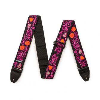Dunlop Jimi Hendrix Blacklight Monterey Pink hihna avattuna.