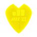 Dunlop Jazz III Kirk Hammett Yellow Sparkle -plektra takaa.