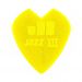 Dunlop Jazz III Kirk Hammett Yellow Sparkle -plektra takaa.