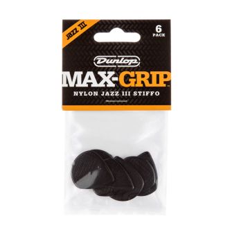 Max-Grip Jazz III XL Stiffo -plektrat, 6kpl pussi.