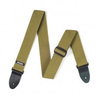 Dunlop Ribbed Cotton Olive kitarahihna rullalla.