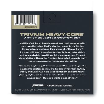 Dunlop Trivium 10-63 Heavy Core 7-kielisen kielipaketti takaa.