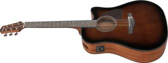 Ibanez AAD51CE-DVS kitara kulmasta kuvattuna.