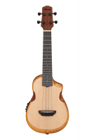 Ibanez AUC10E-OPN ukulele mikrofonilla ja pussila.