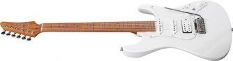 Ibanez AZ2204-PW Prestige kitara kulmasta kuvattuna.
