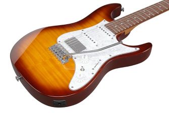 Ibanez AZ22S1F-VLS sähkökitaran kansi lähikuvassa.