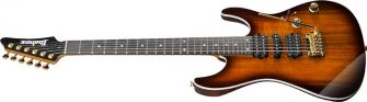 Ibanez AZ47P2K-DEB Premium kitara kulmasta kuvattuna.