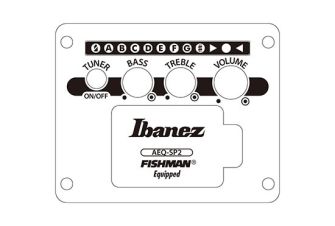 Ibanez GA3008CE-NT 8-kielinen klassinen kitara, kontrollit.