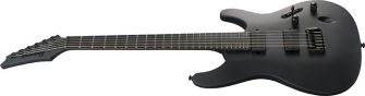 Ibanez Iron Label S721RB-BKF sähkökitara kulmasta kuvattuna.