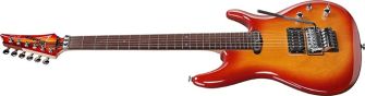 Ibanez JS2470-CS Joe Satriani kitara kulmasta kuvattuna.