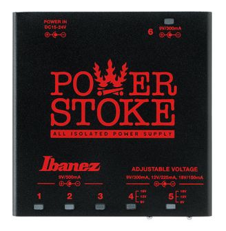 Ibanez Power Stroke pedaalivirtalähde yläpuolelta.
