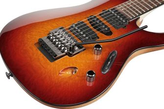 Ibanez Prestige S -mallin tammikansi ja mahonkirunko.