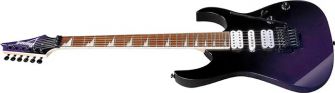 Ibanez RG470DX-TMN kitara kulmasta kuvattuna.