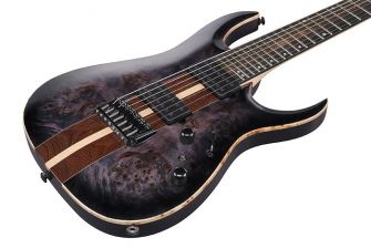 Ibanez RGA217P1PB-DRL kitaran kansi lähikuvassa.