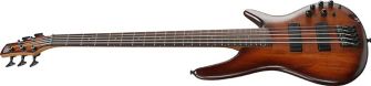 Ibanez Soundgear SR505A-MHL 5-kielinen basso kulmasta kuvattuna.