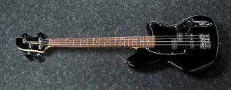 Ibanez TMB30BK lyhytskaalabasso kulmasta kuvattuna.