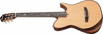 Ibanez TOD100N-NT Tim Henson kitara kulmasta kuvattuna.