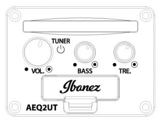 Ibanez UICT10-BK ukulelen kontrollit.