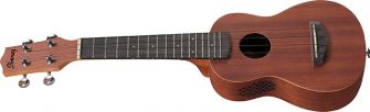 Ibanez UKS100-OPN ukulele kulmasta kuvattuna.