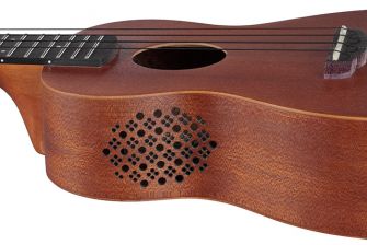 Ibanez UKS100-OPN ukulelen reunan kaikuaukko.