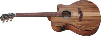 Ibanez VC40WSCE-OPB kitara kulmasta kuvattuna.