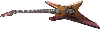 Ibanez XPT420DX-RGC X-kitara kulmasta kuvattuna.